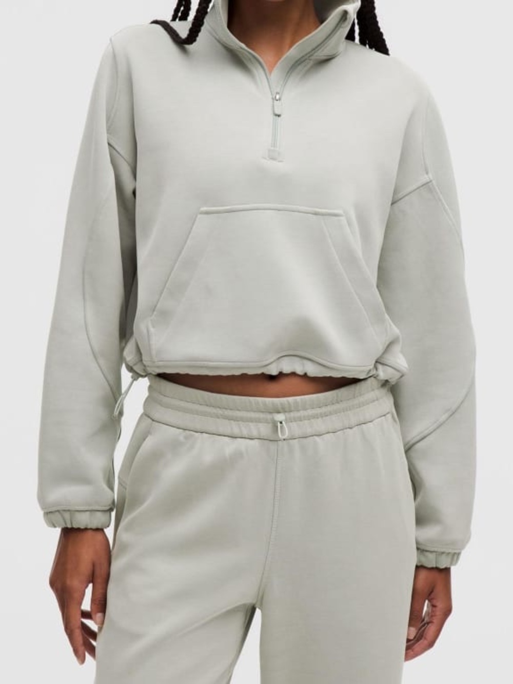 Lululemon Brushed Softstreme Half Zip Cream sz: 4